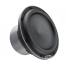 A round, black speaker is angled towards the left, with a smooth metallic casing and a visible "HERTZ" label at the bottom, set against a plain white background.