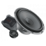 Large circular speaker with a metal frame and a smaller round component beside it; accompanied by a rectangular black-and-gray unit labeled “HERTZ.” All three objects are on a white background.