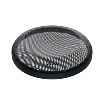 A round, black speaker grille with a mesh surface sits against a white background, displaying the brand name "HERTZ" in the center.