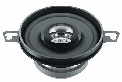 A round black speaker with the brand "HERTZ" in the center, featuring mounting brackets on either side against a white background.