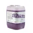 A purple plastic jerry can containing "Stjärnagloss Matta Residue-Free Car Shampoo" with a white label featuring detailed text, a hazard symbol, and social media icons, set against a plain white background.