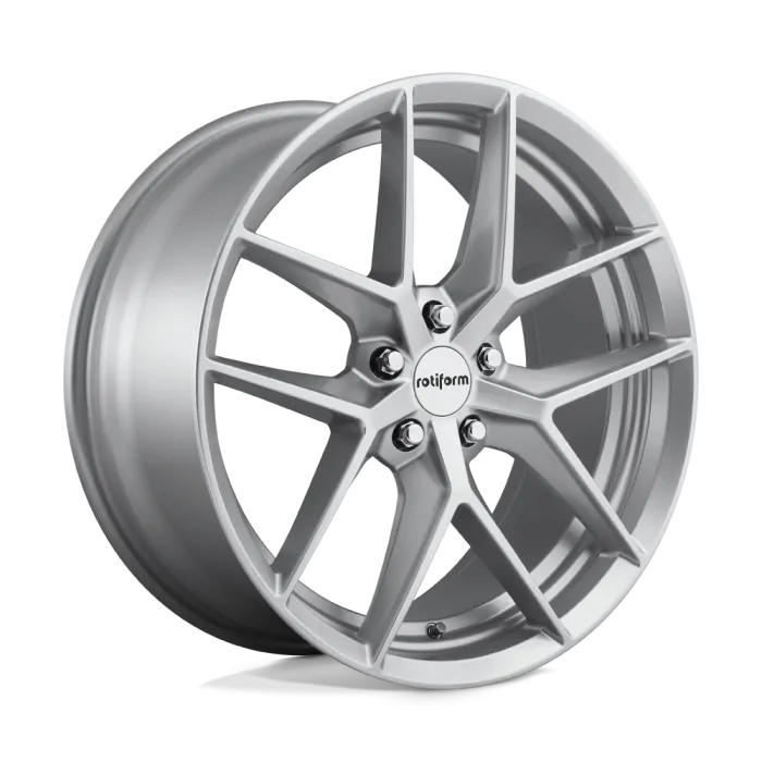 Silver wheel rim with a multi-spoke design is shown against a plain background. The center cap reads "rotiform" in black text. Suitable for car customization.