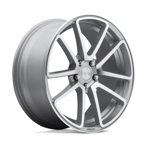 Silver alloy wheel with five double spokes featuring the brand name "rotiform" on the center cap and outer rim edge, shown against a plain white background.