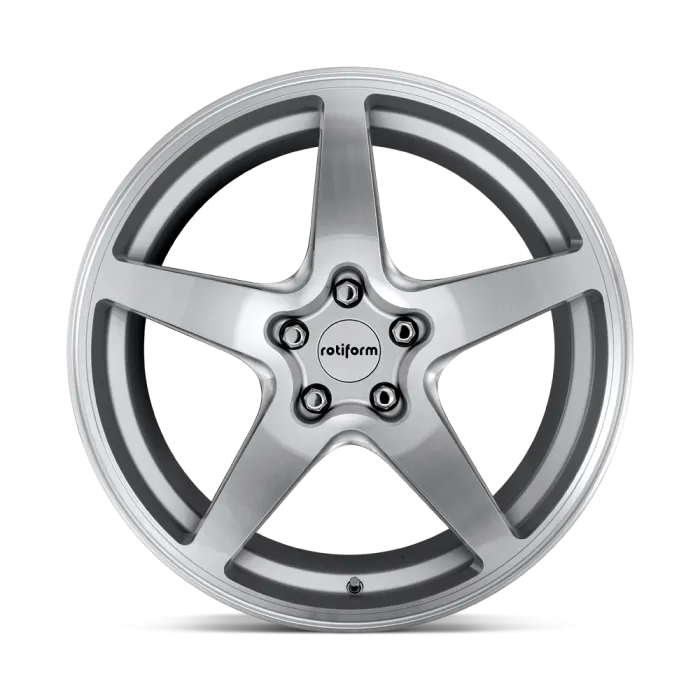 A silver, five-spoke alloy wheel featuring the logo "rotiform" in the center, showcased on a plain white background.