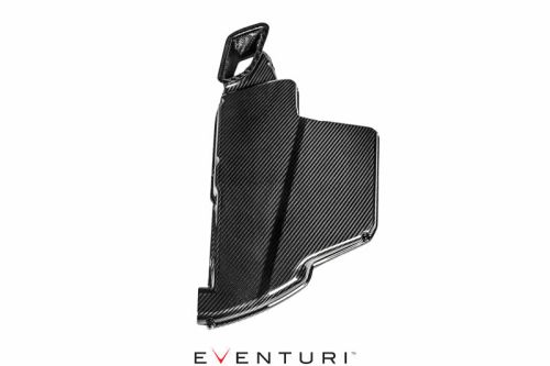 Carbon fiber automotive component with sleek, angular design; placed against a white background. Below, the text reads "EVENTURI."