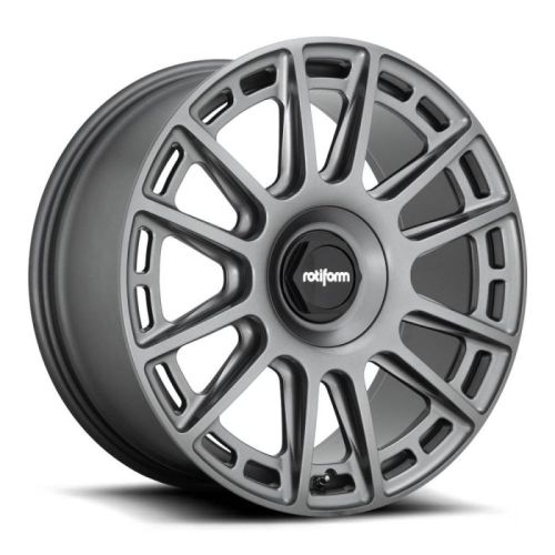 A grey, multi-spoke alloy wheel with "rotiform" written on the center cap, displayed against a plain white background.