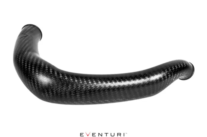 A curved, black carbon fiber automotive part is displayed against a white background. Text at the bottom reads "EVENTURI."
