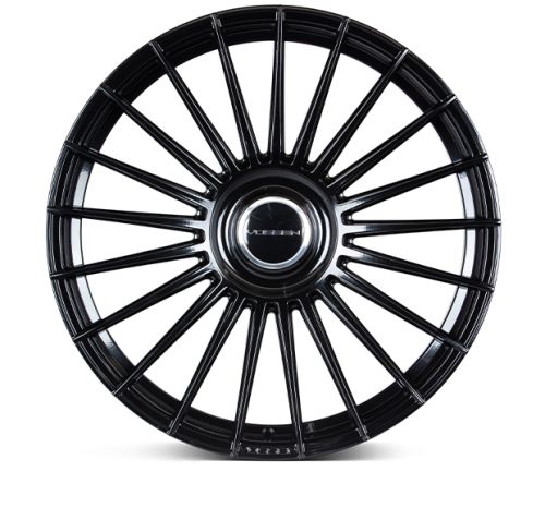 A glossy black alloy wheel with 20 thin spokes radiates from its center. The wheel's hubcap features the text "VRF170" in a well-lit, plain white background.