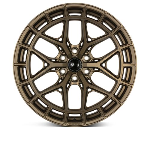 A bronze alloy wheel with intricate, symmetrical spoke design, centered on a white background. Text: "VEHILEN OFF-ROAD WHEEL."