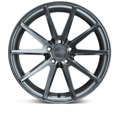 A multi-spoke, metallic wheel rim centered against a white background. The central cap reads "VOSSEN FORGED." The surrounding context is minimal, highlighting the wheel's design and detailing.