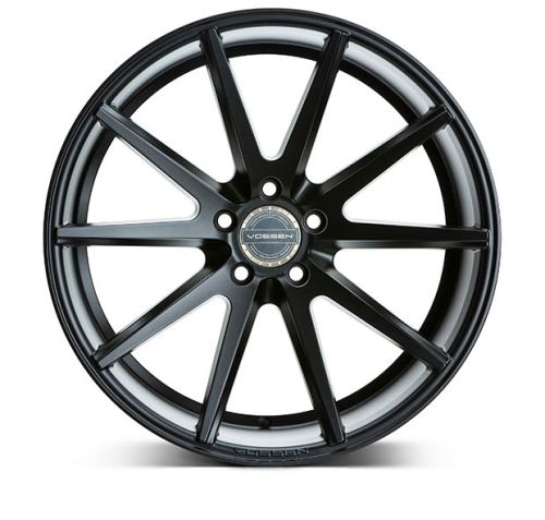 A black multi-spoke alloy wheel with a sleek design, branded "VOSSEN" at the center, displayed against a plain white background.